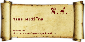 Miss Aléna névjegykártya
